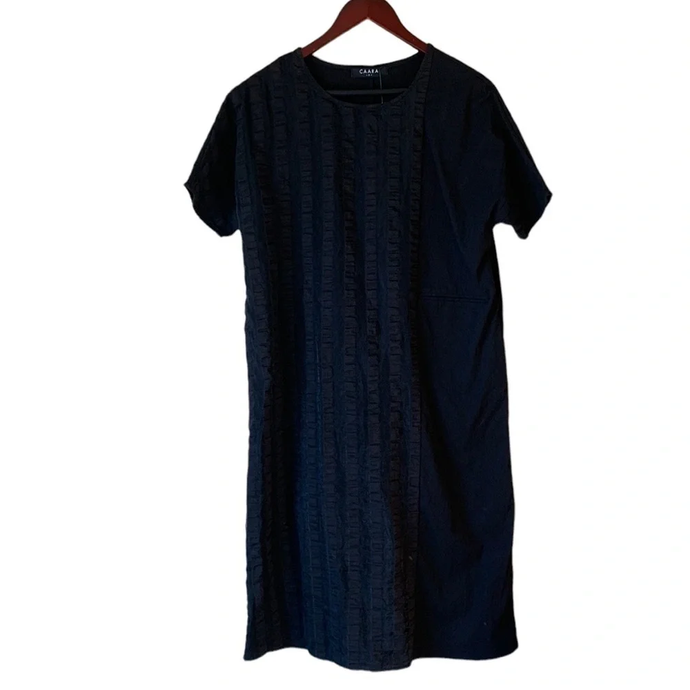 Caara Women Throwing Shade Pullover Relaxed Midi Dress Small Capsule Minimal - Picture 3 of 14